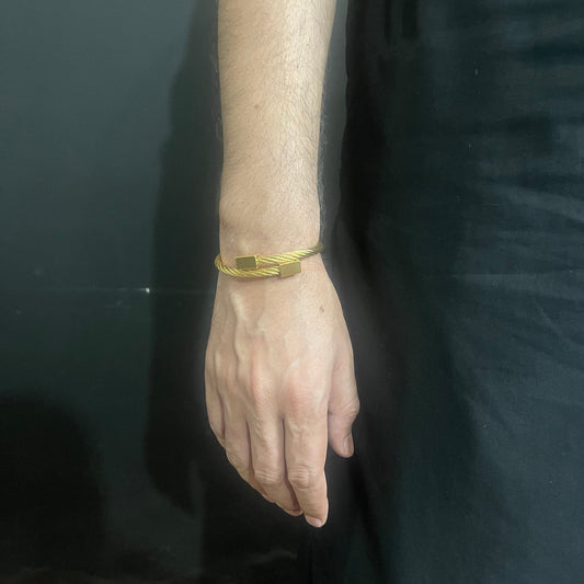 Golden Cable Bracelets For Men