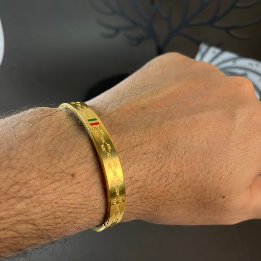 Imperial Golden and Silver Cuff Bracelet For Men